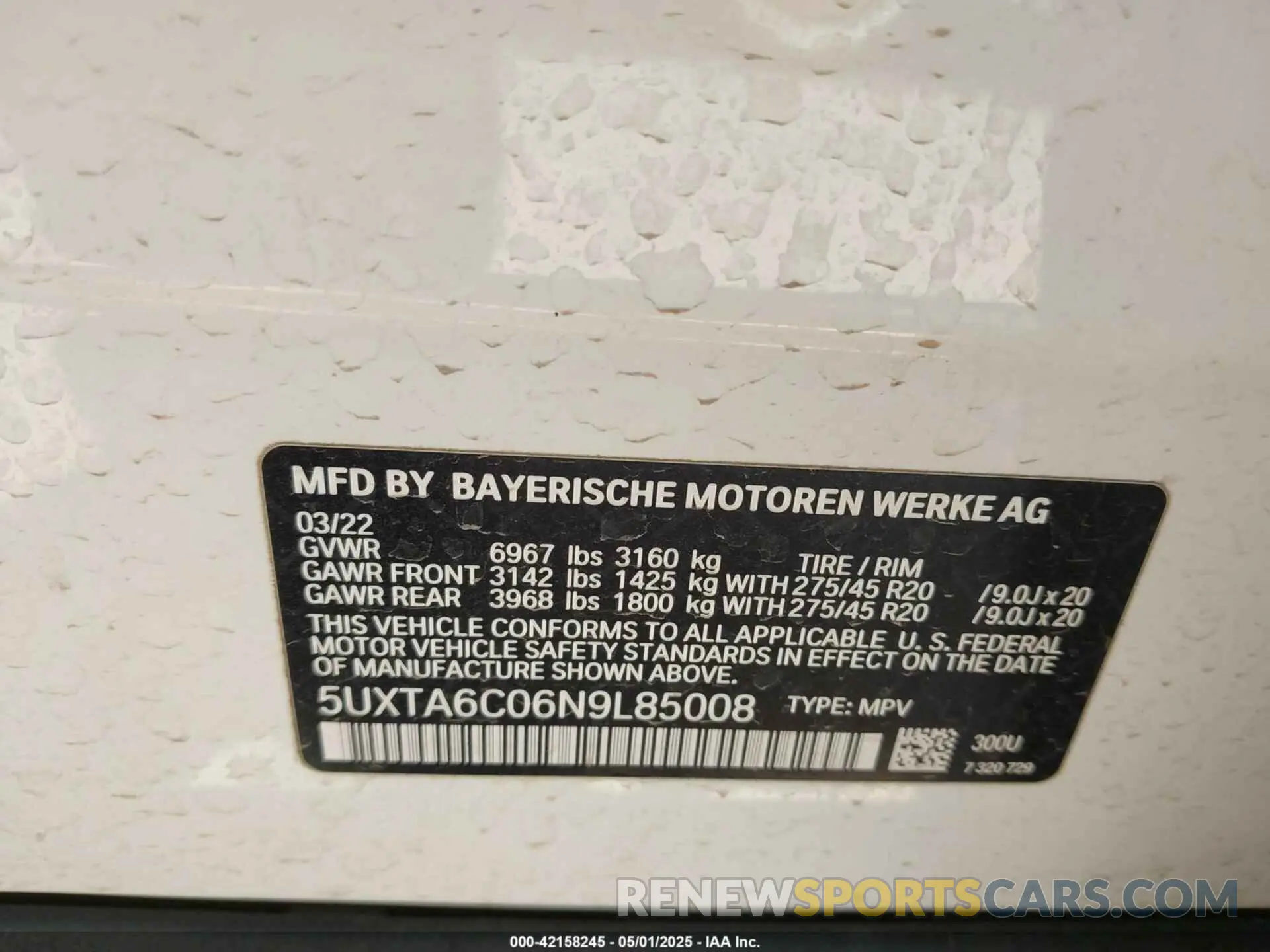 9 Photograph of a damaged car 5UXTA6C06N9L85008 BMW X5 PHEV 2022