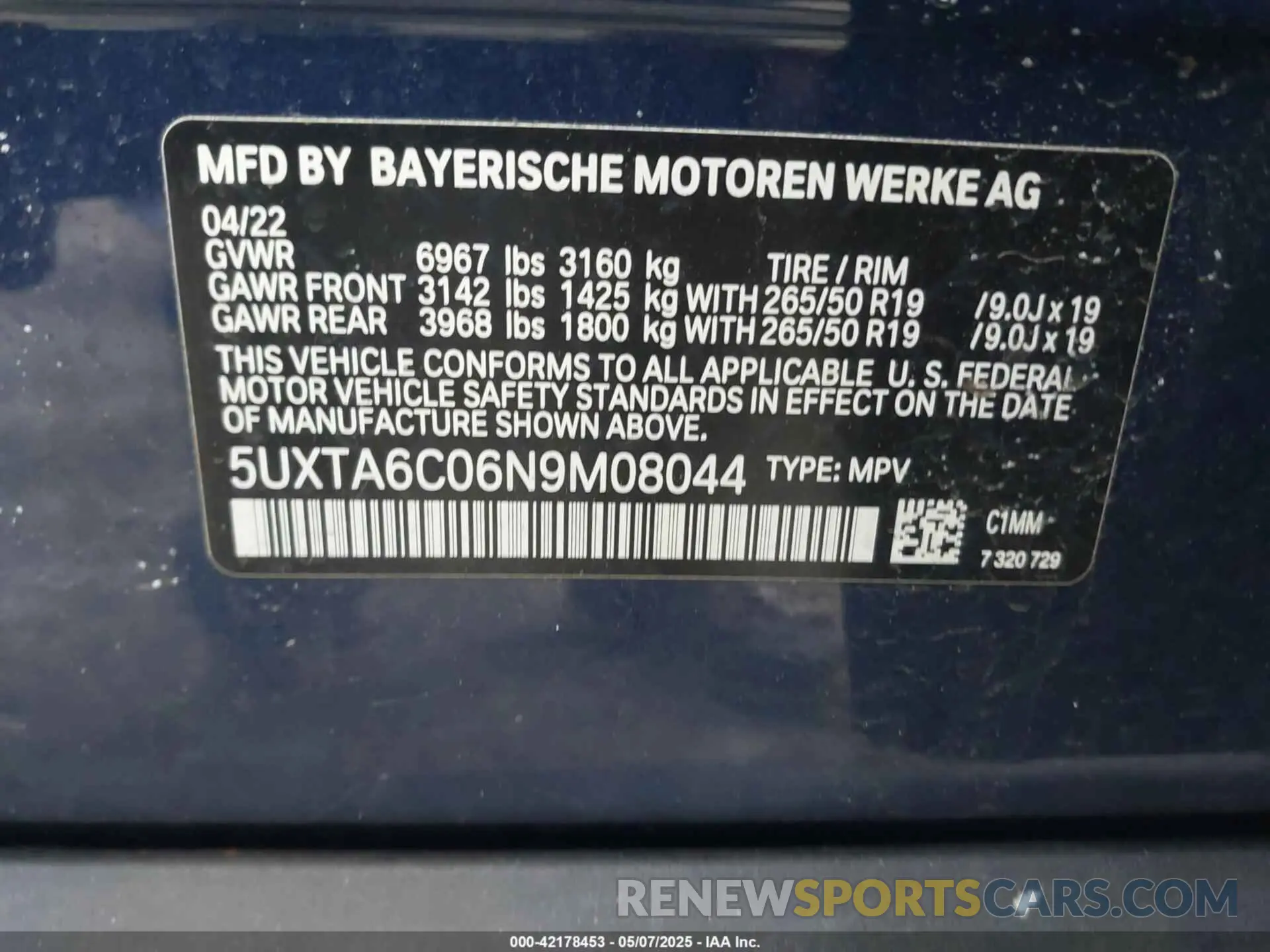 9 Photograph of a damaged car 5UXTA6C06N9M08044 BMW X5 PHEV 2022