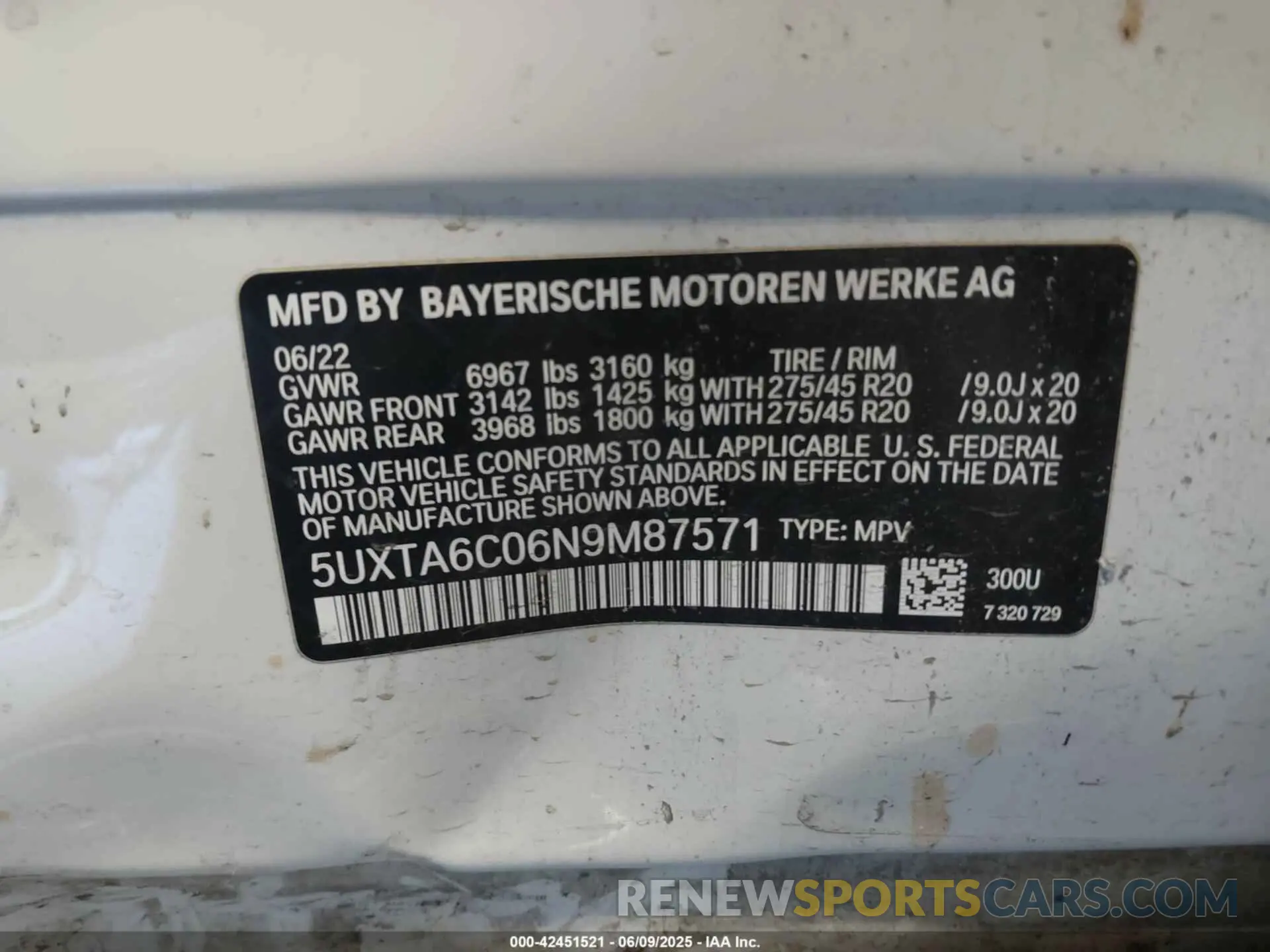 9 Photograph of a damaged car 5UXTA6C06N9M87571 BMW X5 PHEV 2022
