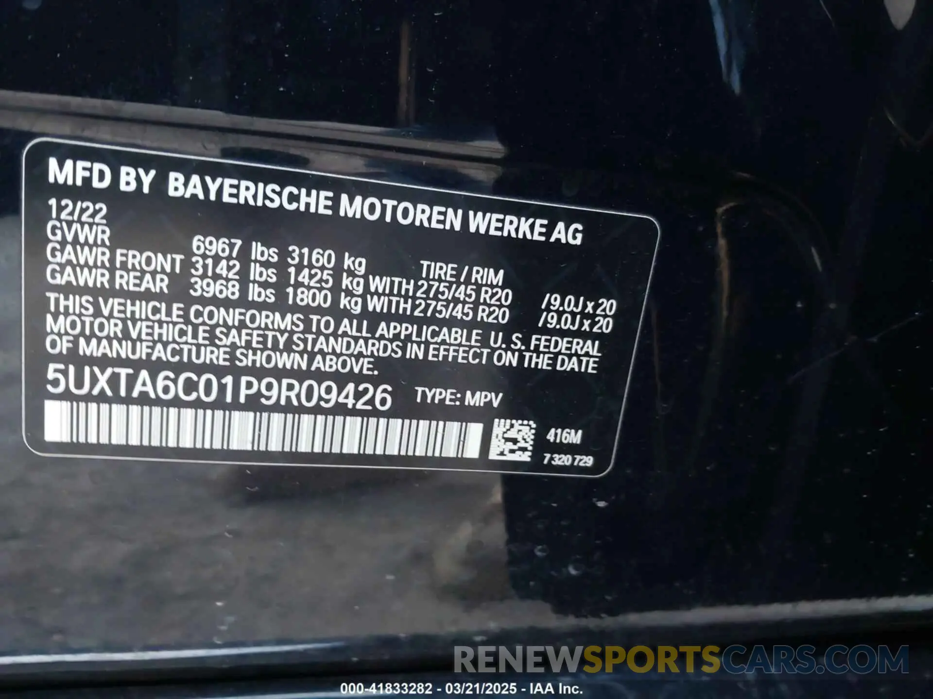 9 Photograph of a damaged car 5UXTA6C01P9R09426 BMW X5 PHEV 2023