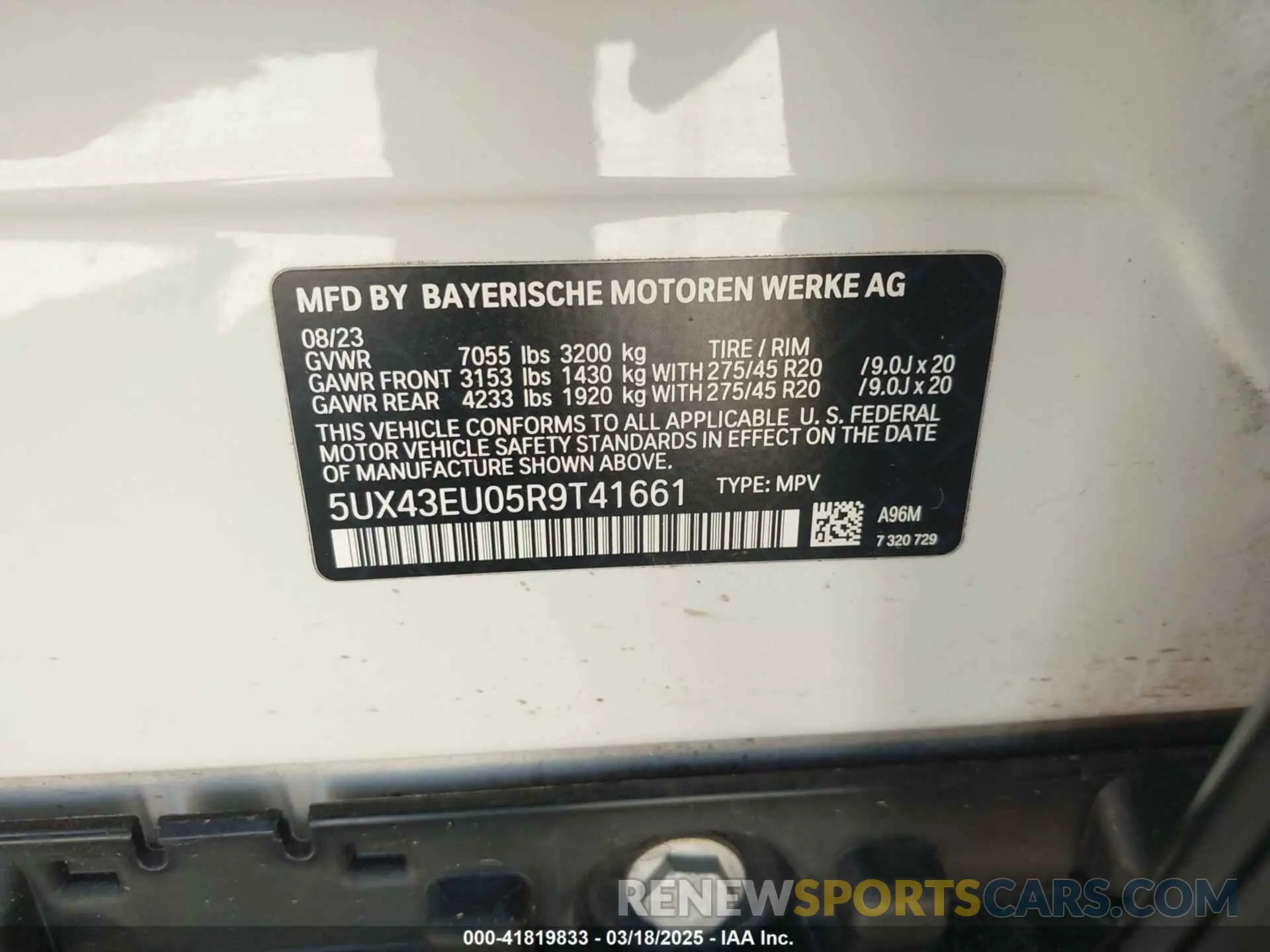 9 Photograph of a damaged car 5UX43EU05R9T41661 BMW X5 PHEV 2024