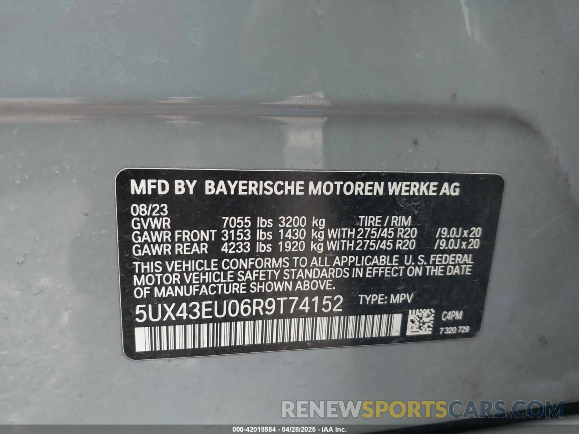 9 Photograph of a damaged car 5UX43EU06R9T74152 BMW X5 PHEV 2024
