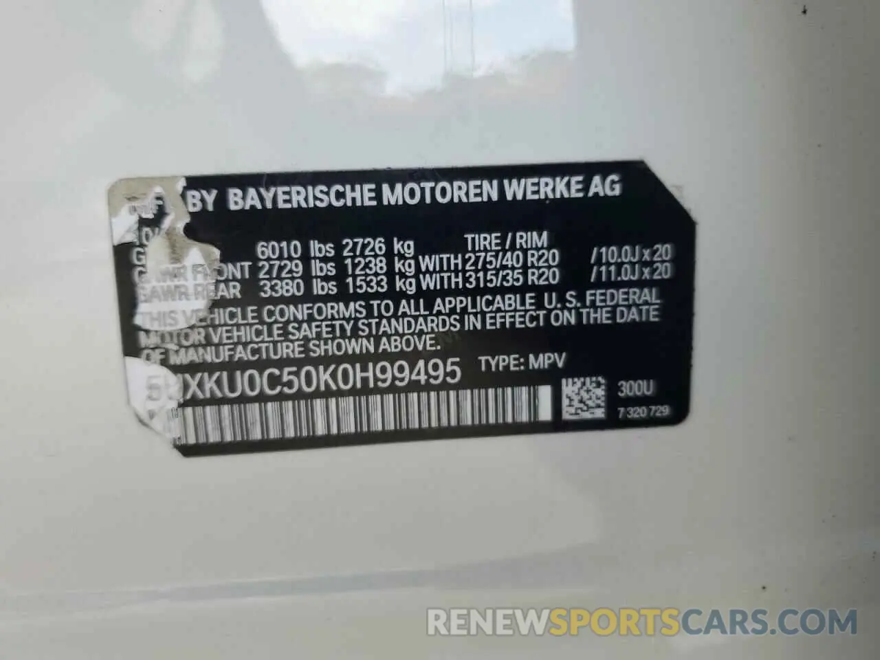 13 Photograph of a damaged car 5UXKU0C50K0H99495 BMW X6 2019