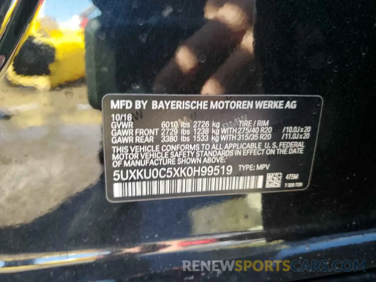 14 Photograph of a damaged car 5UXKU0C5XK0H99519 BMW X6 2019