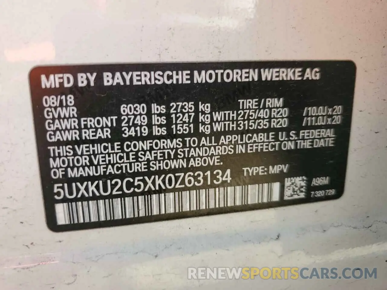 13 Photograph of a damaged car 5UXKU2C5XK0Z63134 BMW X6 2019