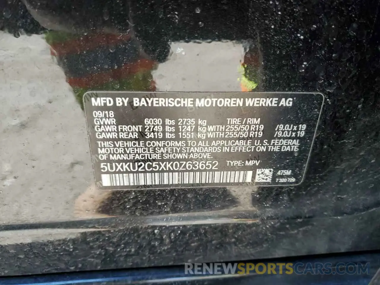 13 Photograph of a damaged car 5UXKU2C5XK0Z63652 BMW X6 2019