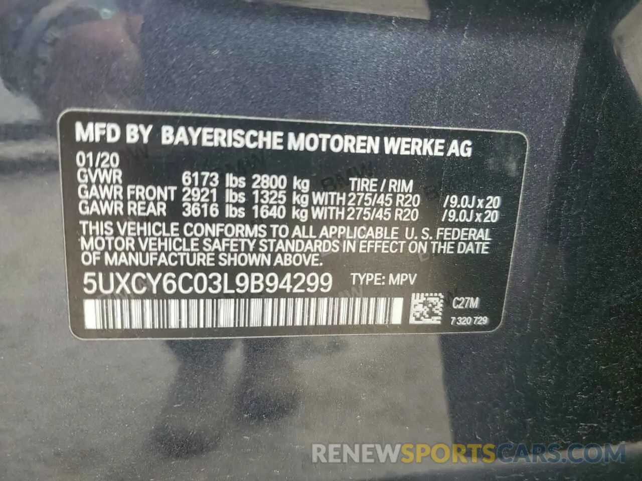 13 Photograph of a damaged car 5UXCY6C03L9B94299 BMW X6 2020