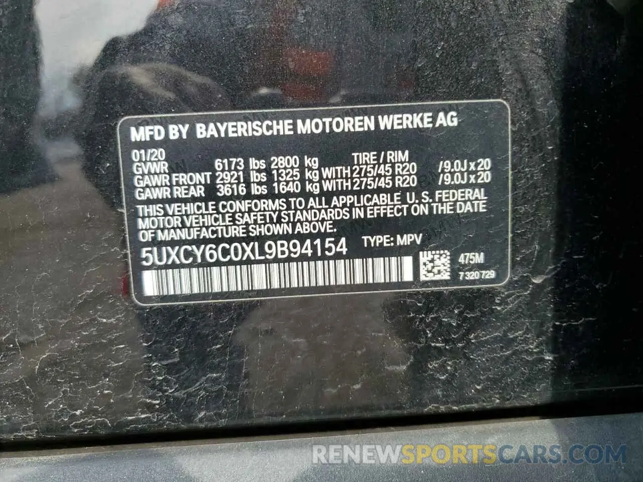14 Photograph of a damaged car 5UXCY6C0XL9B94154 BMW X6 2020
