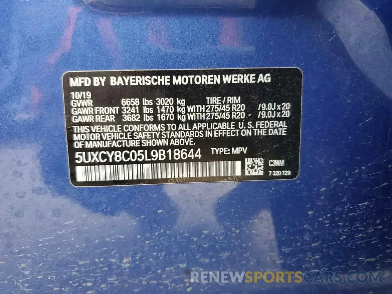 14 Photograph of a damaged car 5UXCY8C05L9B18644 BMW X6 2020