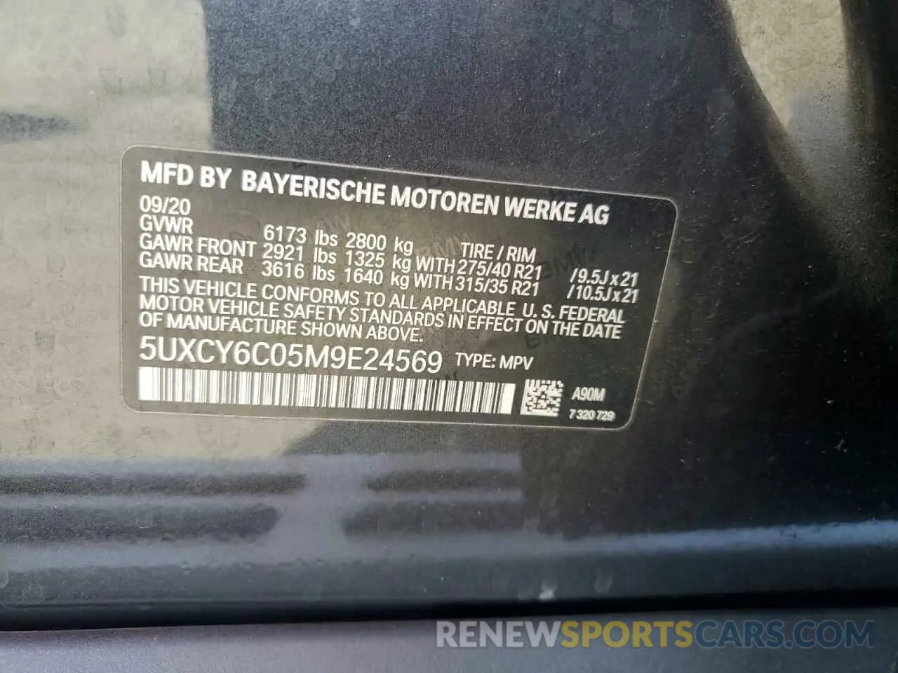13 Photograph of a damaged car 5UXCY6C05M9E24569 BMW X6 2021