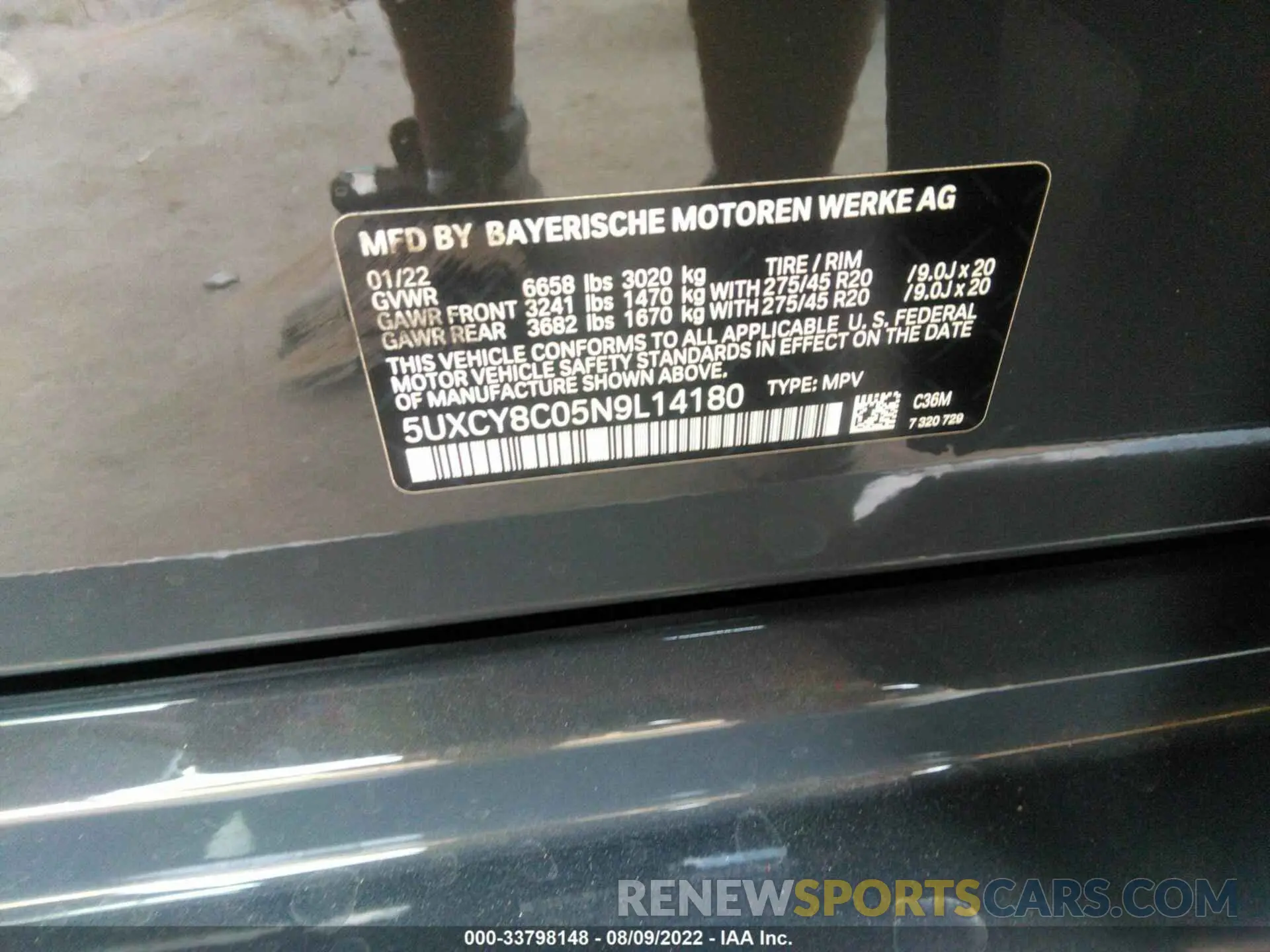 9 Photograph of a damaged car 5UXCY8C05N9L14180 BMW X6 2022
