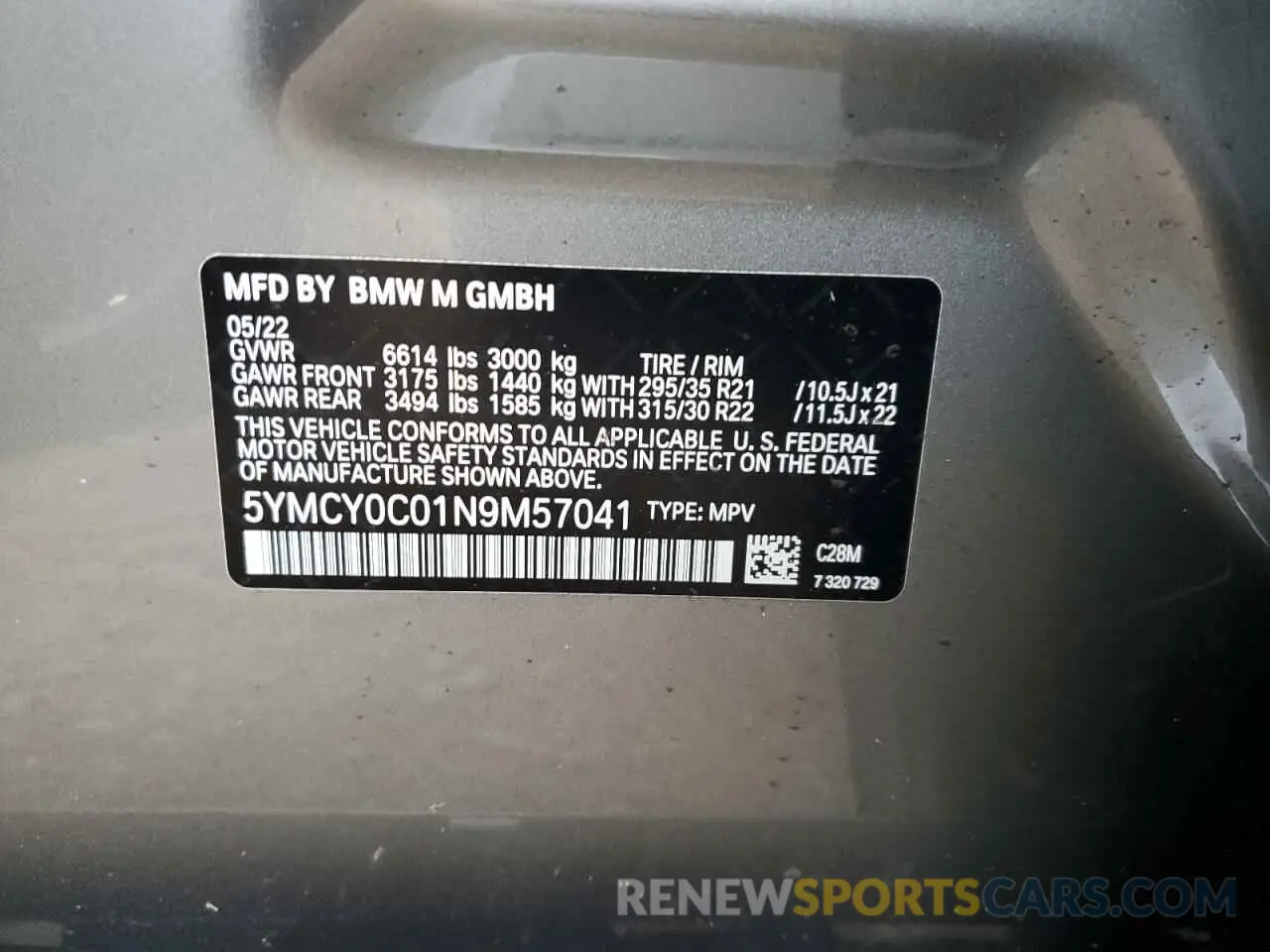 14 Photograph of a damaged car 5YMCY0C01N9M57041 BMW X6 2022
