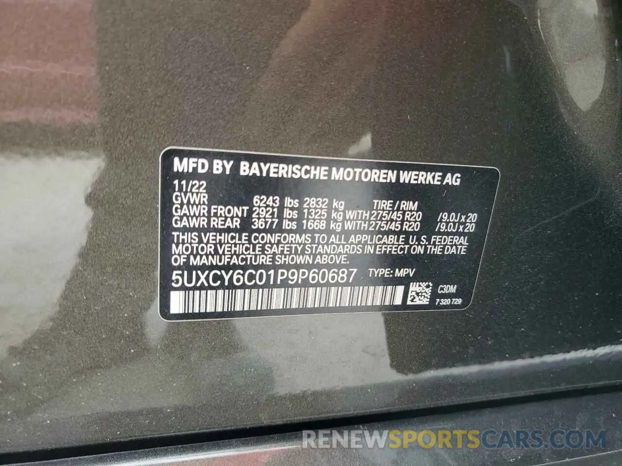 14 Photograph of a damaged car 5UXCY6C01P9P60687 BMW X6 2023