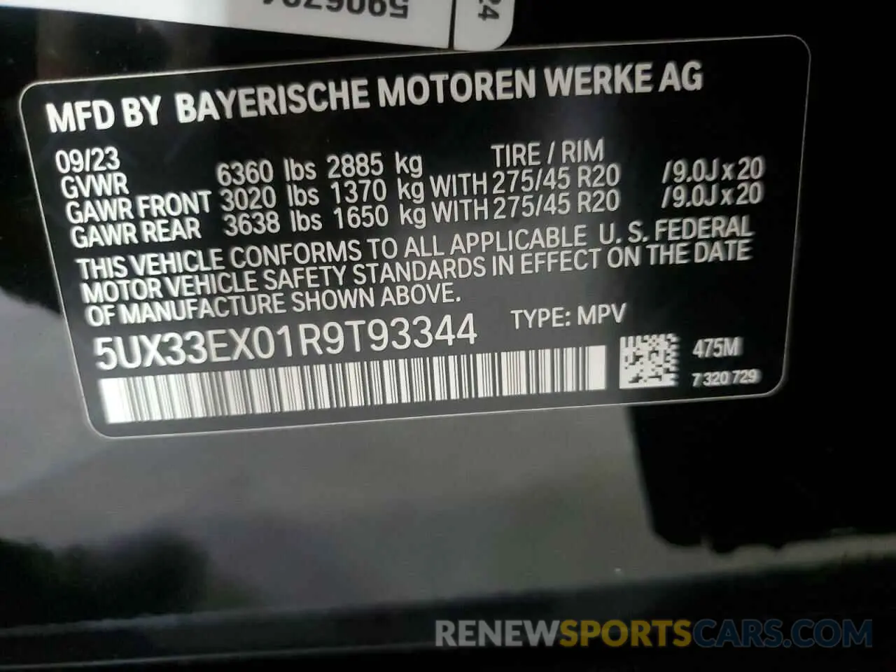 13 Photograph of a damaged car 5UX33EX01R9T93344 BMW X6 2024