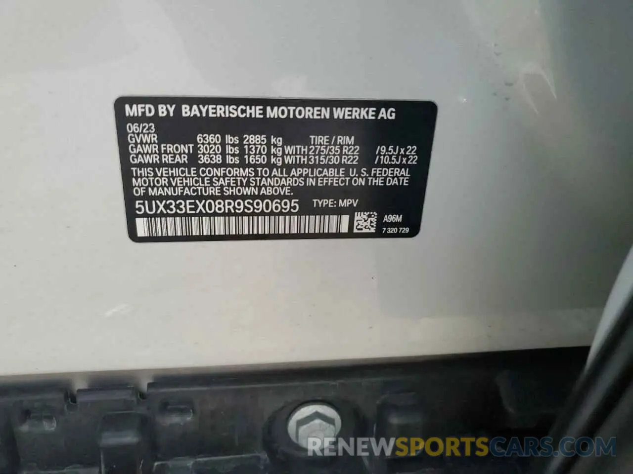 14 Photograph of a damaged car 5UX33EX08R9S90695 BMW X6 2024