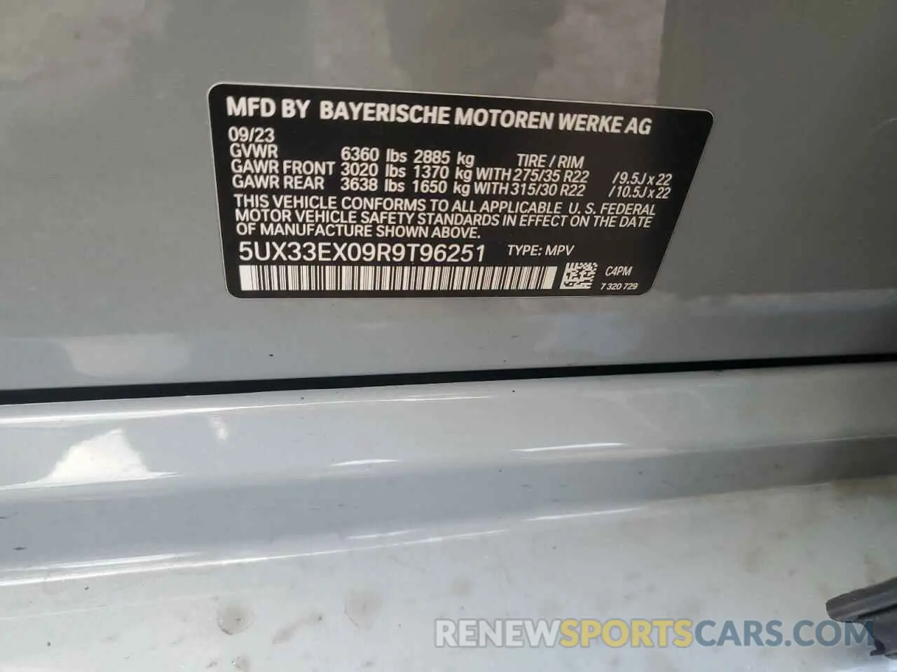 12 Photograph of a damaged car 5UX33EX09R9T96251 BMW X6 2024