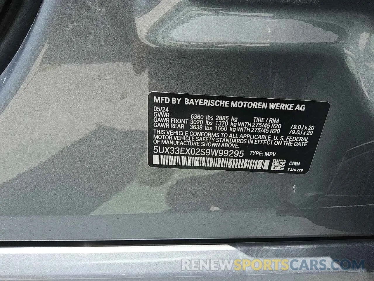 12 Photograph of a damaged car 5UX33EX02S9W99295 BMW X6 2025