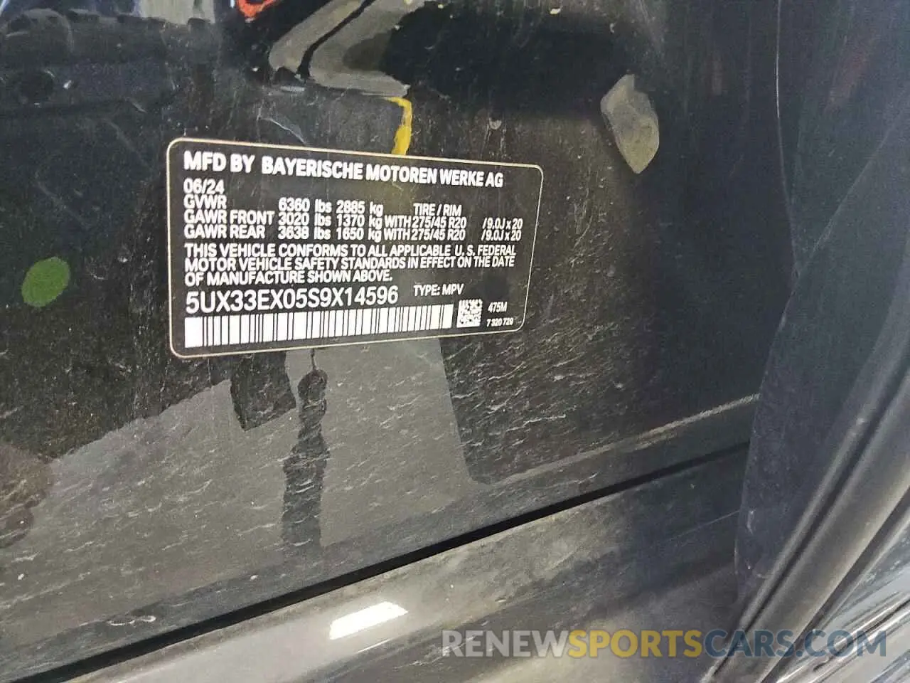 13 Photograph of a damaged car 5UX33EX05S9X14596 BMW X6 2025