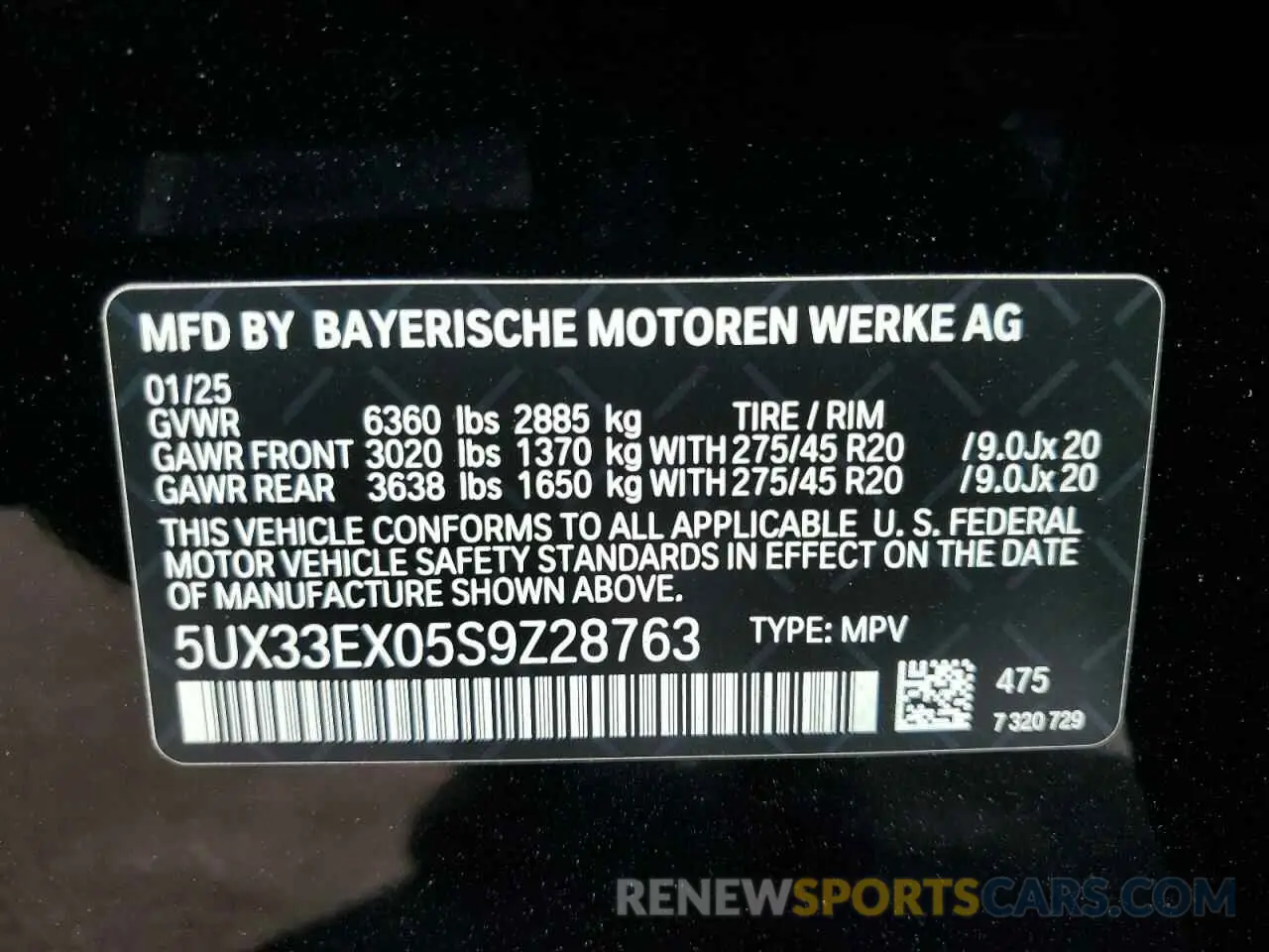 12 Photograph of a damaged car 5UX33EX05S9Z28763 BMW X6 2025