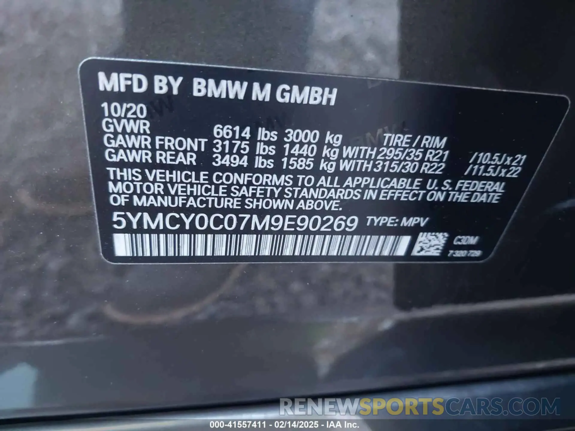 9 Photograph of a damaged car 5YMCY0C07M9E90269 BMW X6 M 2021