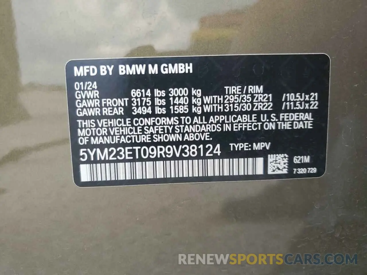 12 Photograph of a damaged car 5YM23ET09R9V38124 BMW X6 M COMPE 2024