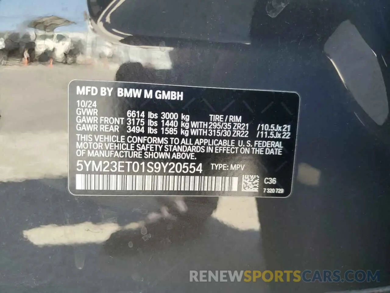 13 Photograph of a damaged car 5YM23ET01S9Y20554 BMW X6 M COMPE 2025