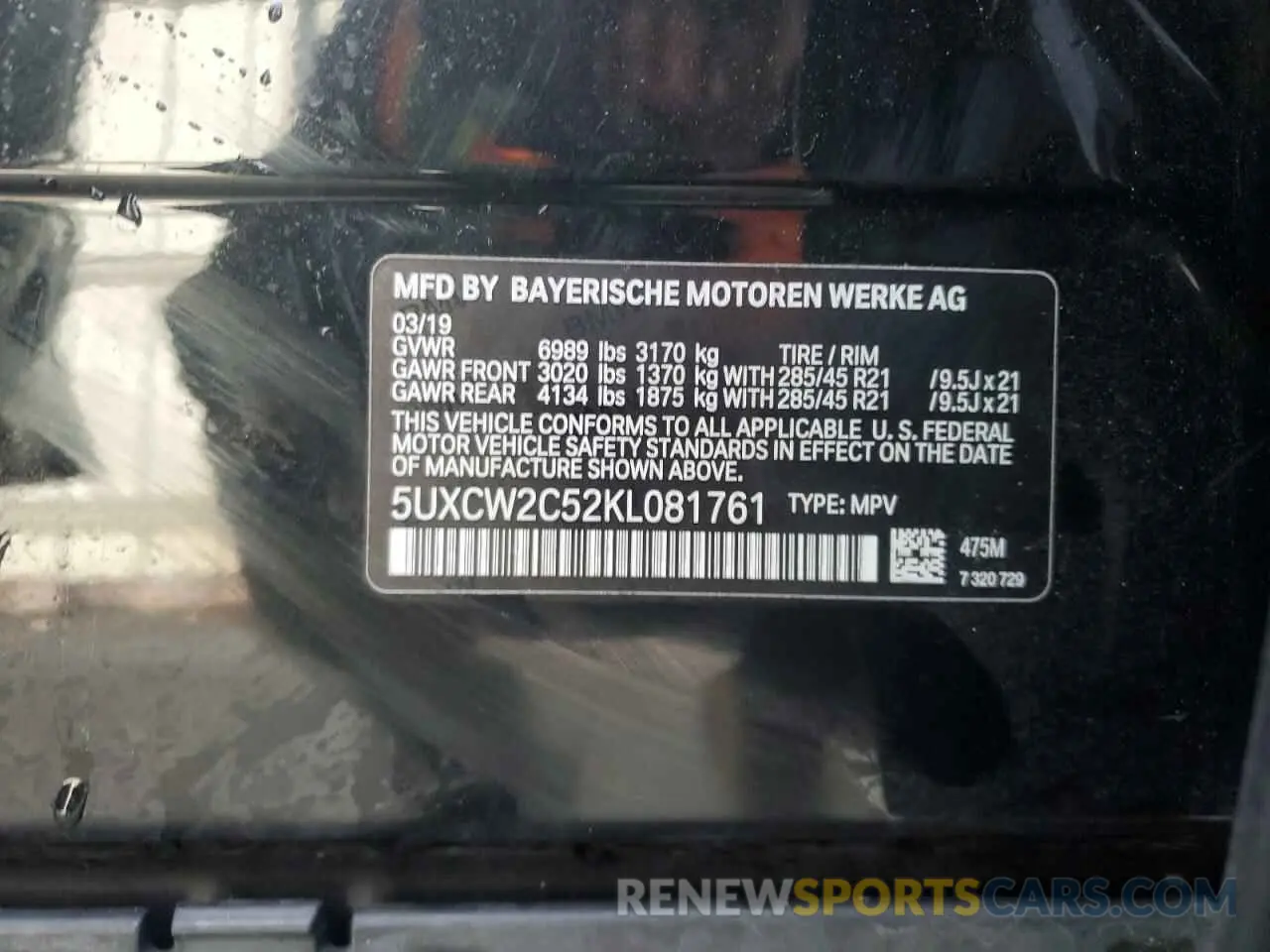13 Photograph of a damaged car 5UXCW2C52KL081761 BMW X7 2019