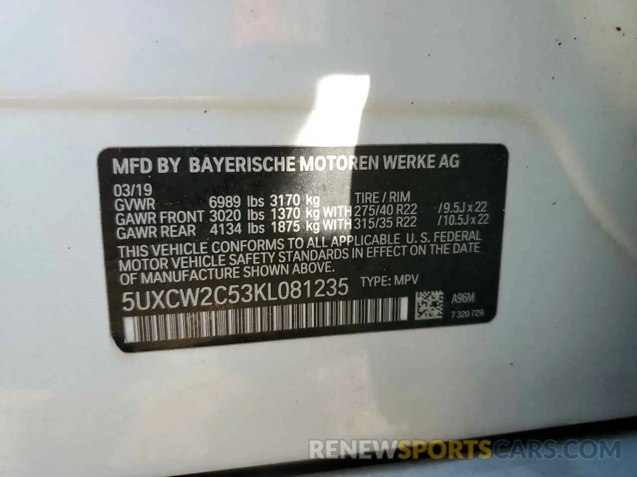 14 Photograph of a damaged car 5UXCW2C53KL081235 BMW X7 2019