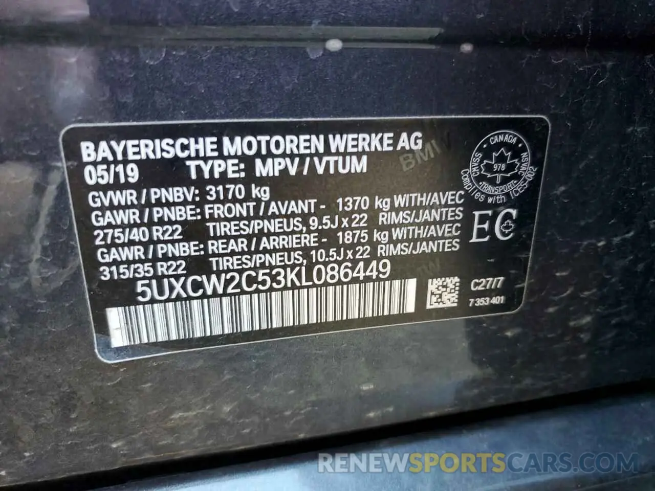 14 Photograph of a damaged car 5UXCW2C53KL086449 BMW X7 2019