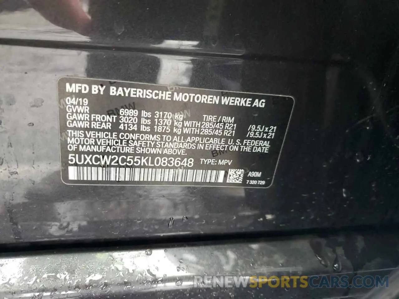 13 Photograph of a damaged car 5UXCW2C55KL083648 BMW X7 2019