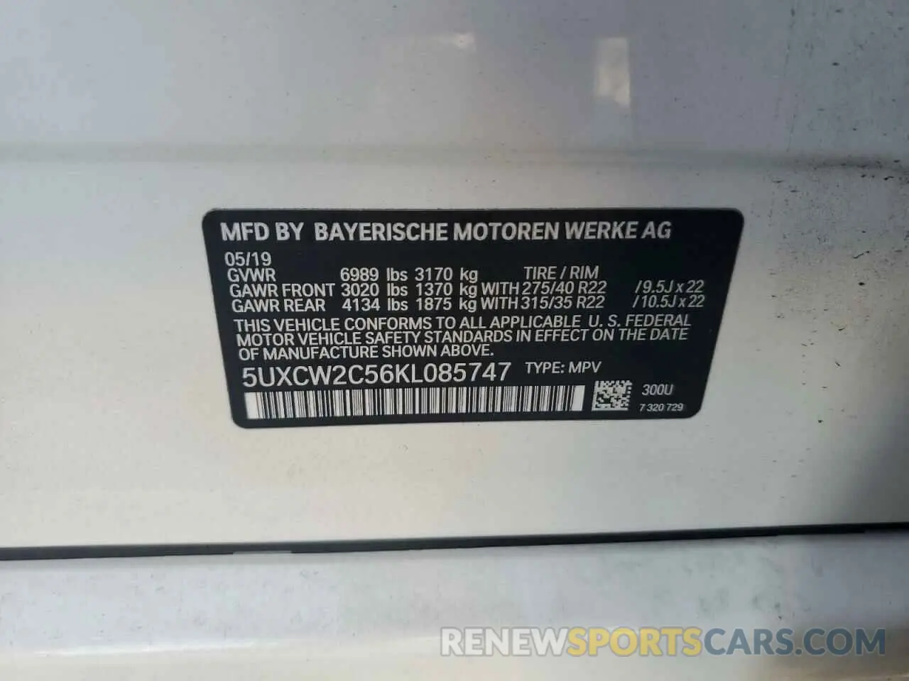 14 Photograph of a damaged car 5UXCW2C56KL085747 BMW X7 2019