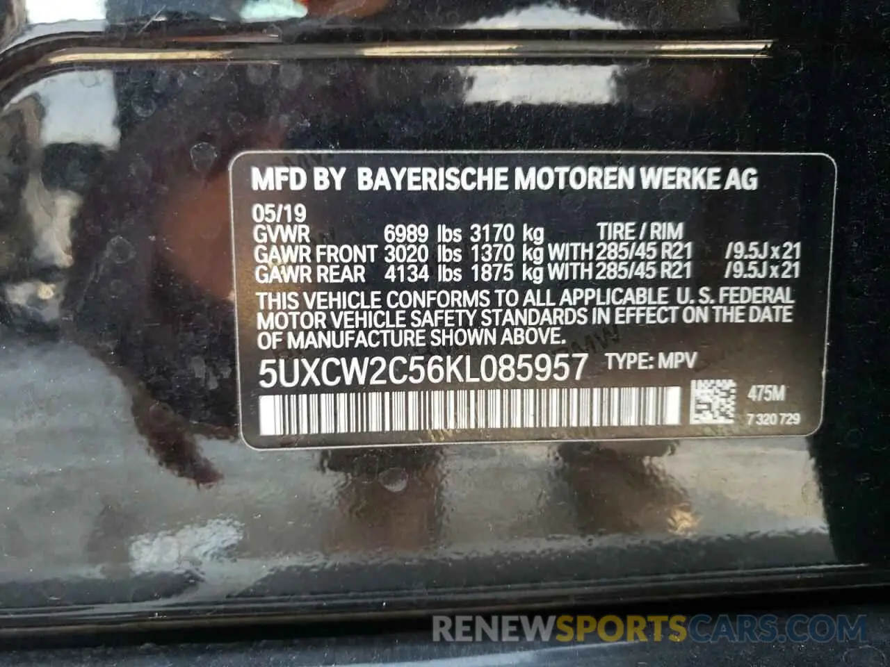 10 Photograph of a damaged car 5UXCW2C56KL085957 BMW X7 2019