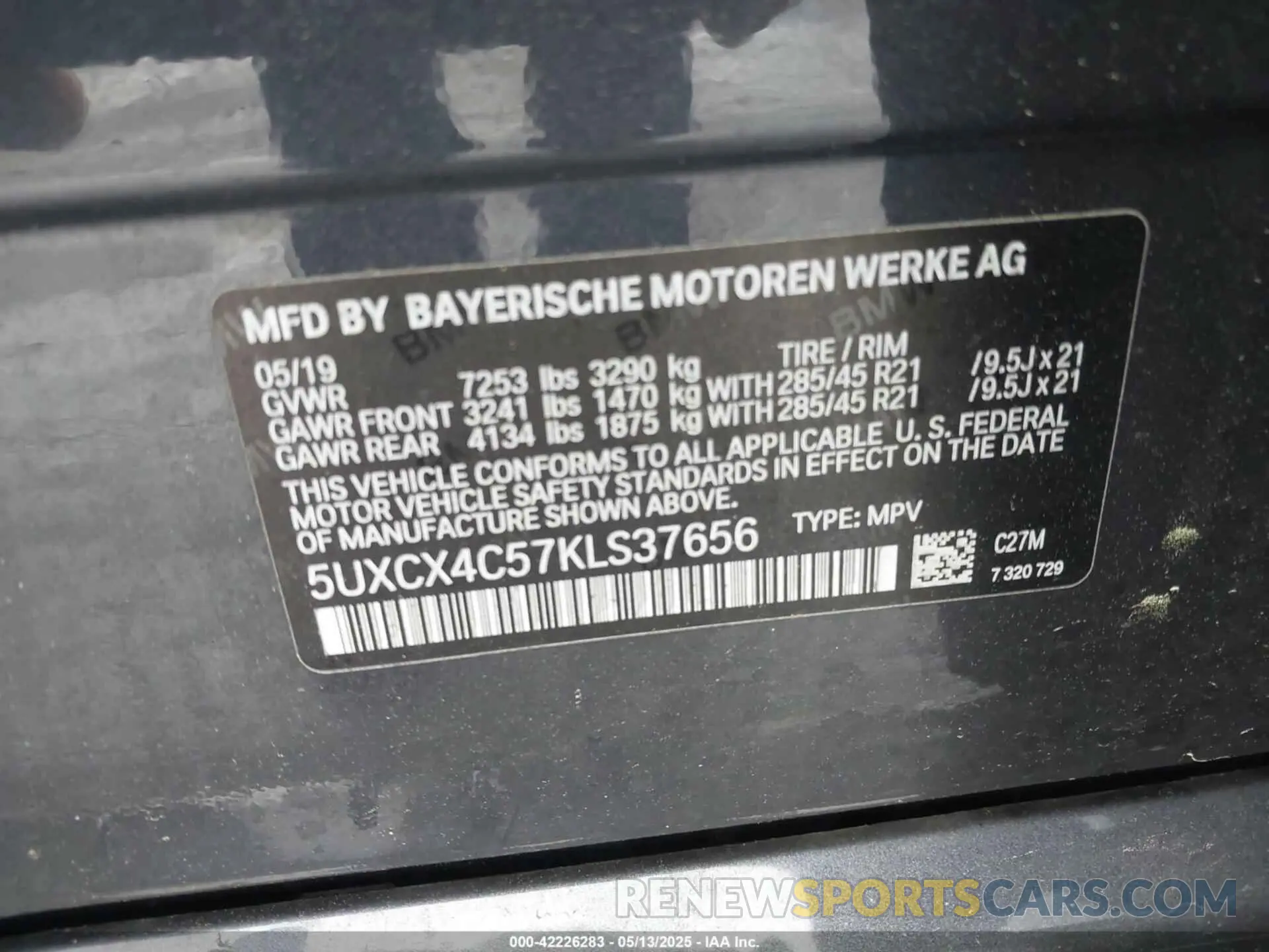 9 Photograph of a damaged car 5UXCX4C57KLS37656 BMW X7 2019