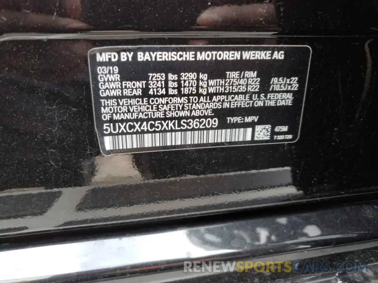 13 Photograph of a damaged car 5UXCX4C5XKLS36209 BMW X7 2019