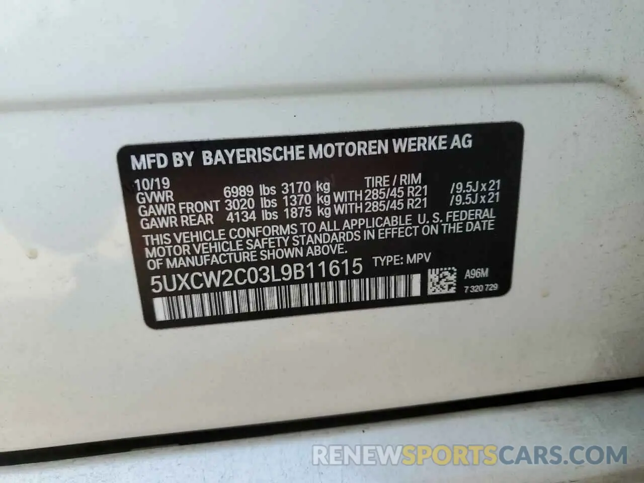 14 Photograph of a damaged car 5UXCW2C03L9B11615 BMW X7 2020