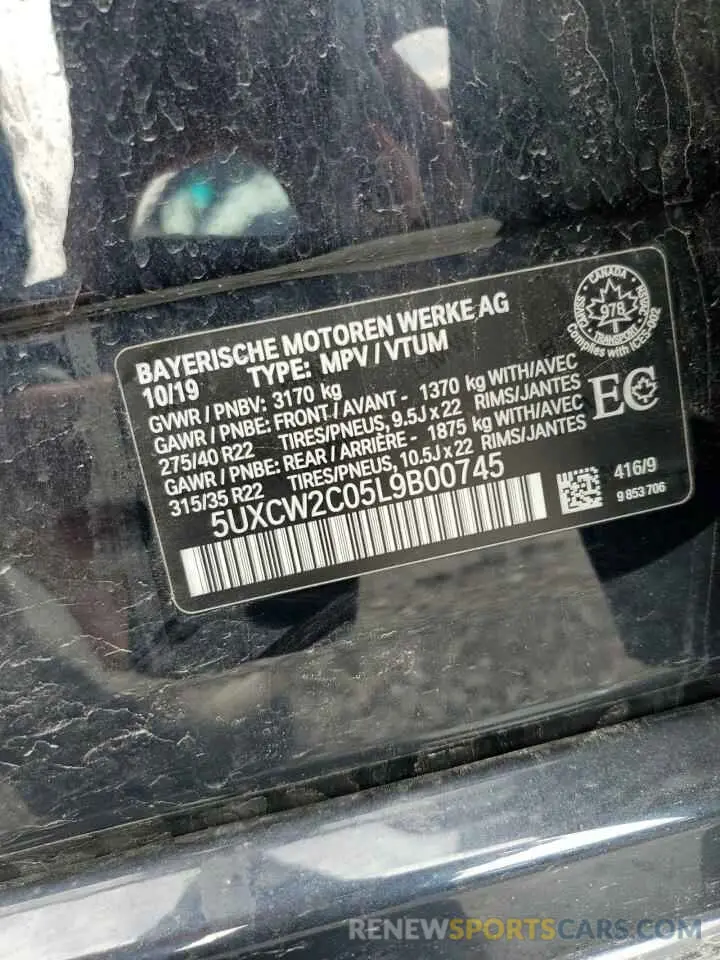 13 Photograph of a damaged car 5UXCW2C05L9B00745 BMW X7 2020