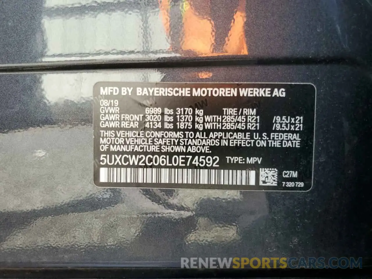 13 Photograph of a damaged car 5UXCW2C06L0E74592 BMW X7 2020