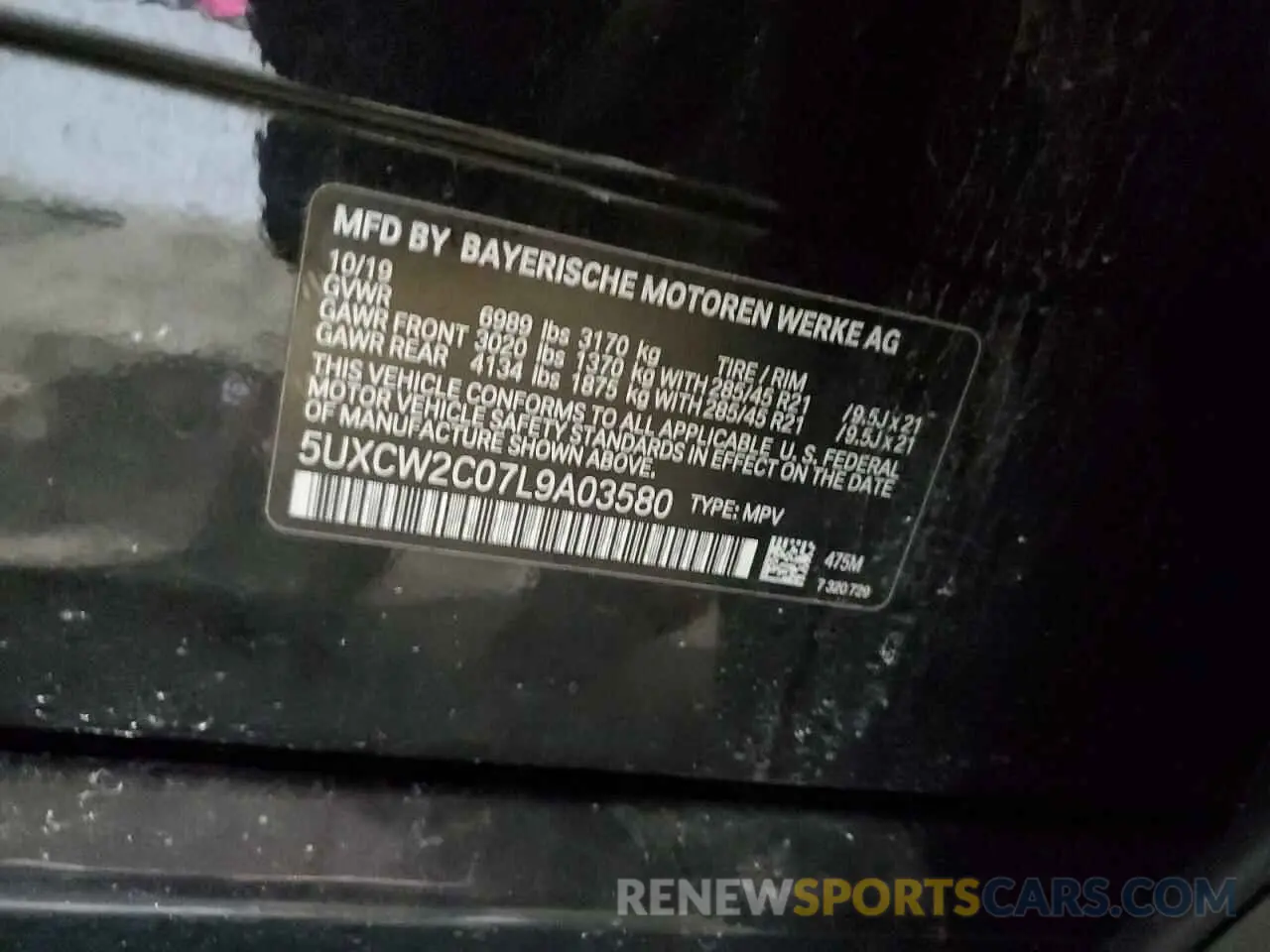 13 Photograph of a damaged car 5UXCW2C07L9A03580 BMW X7 2020