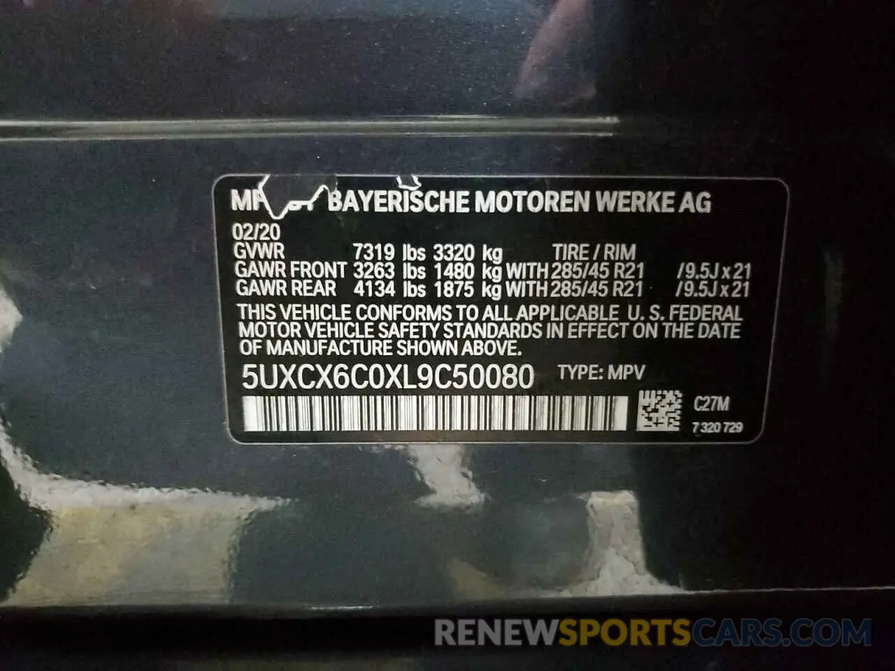 13 Photograph of a damaged car 5UXCX6C0XL9C50080 BMW X7 2020