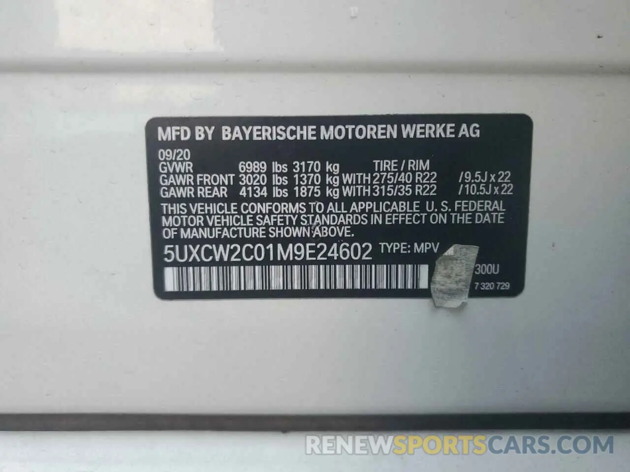 13 Photograph of a damaged car 5UXCW2C01M9E24602 BMW X7 2021