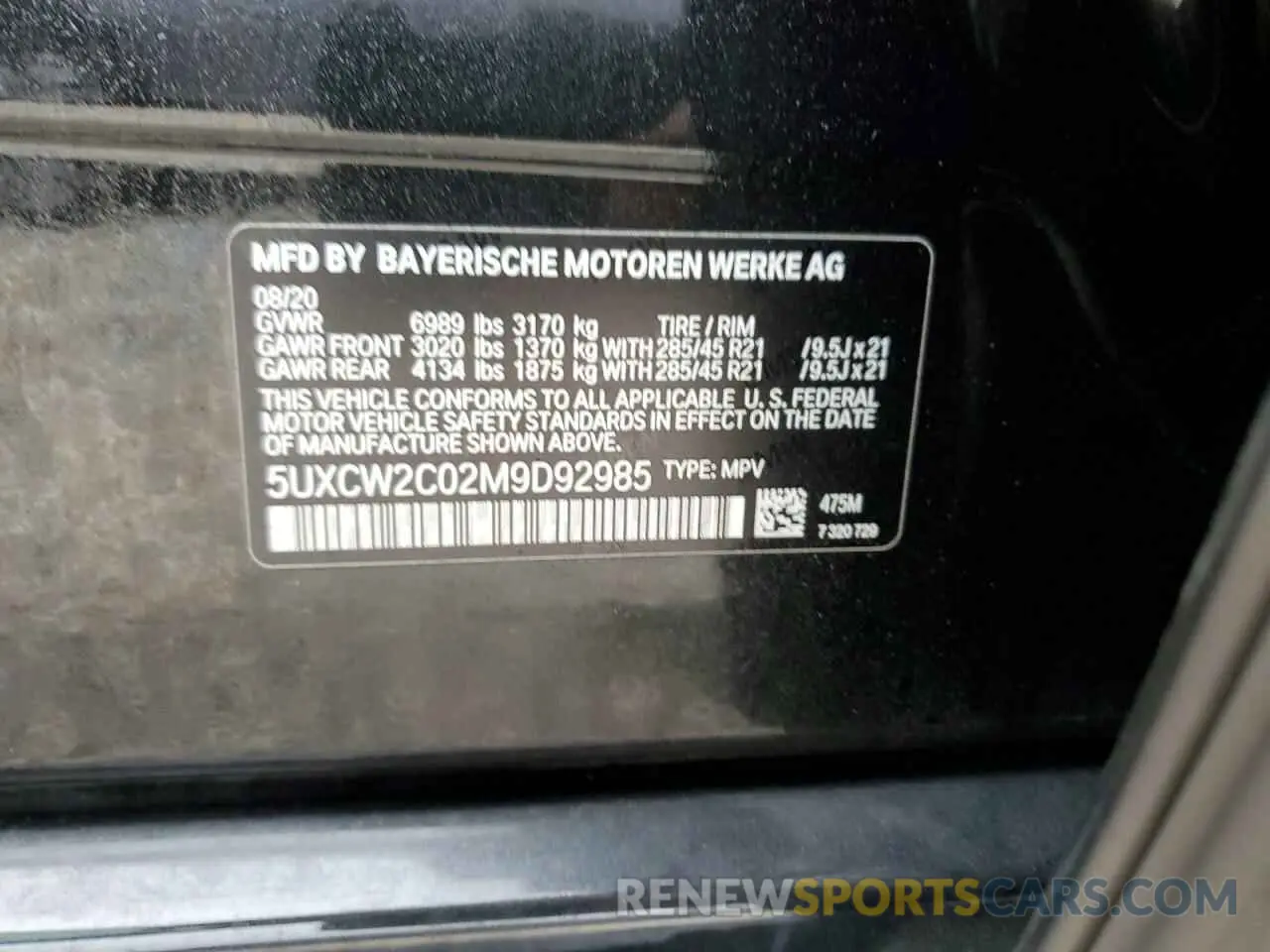 13 Photograph of a damaged car 5UXCW2C02M9D92985 BMW X7 2021