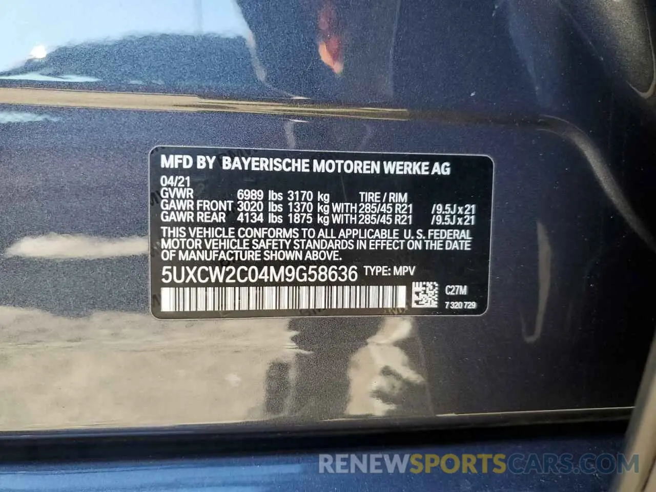 13 Photograph of a damaged car 5UXCW2C04M9G58636 BMW X7 2021