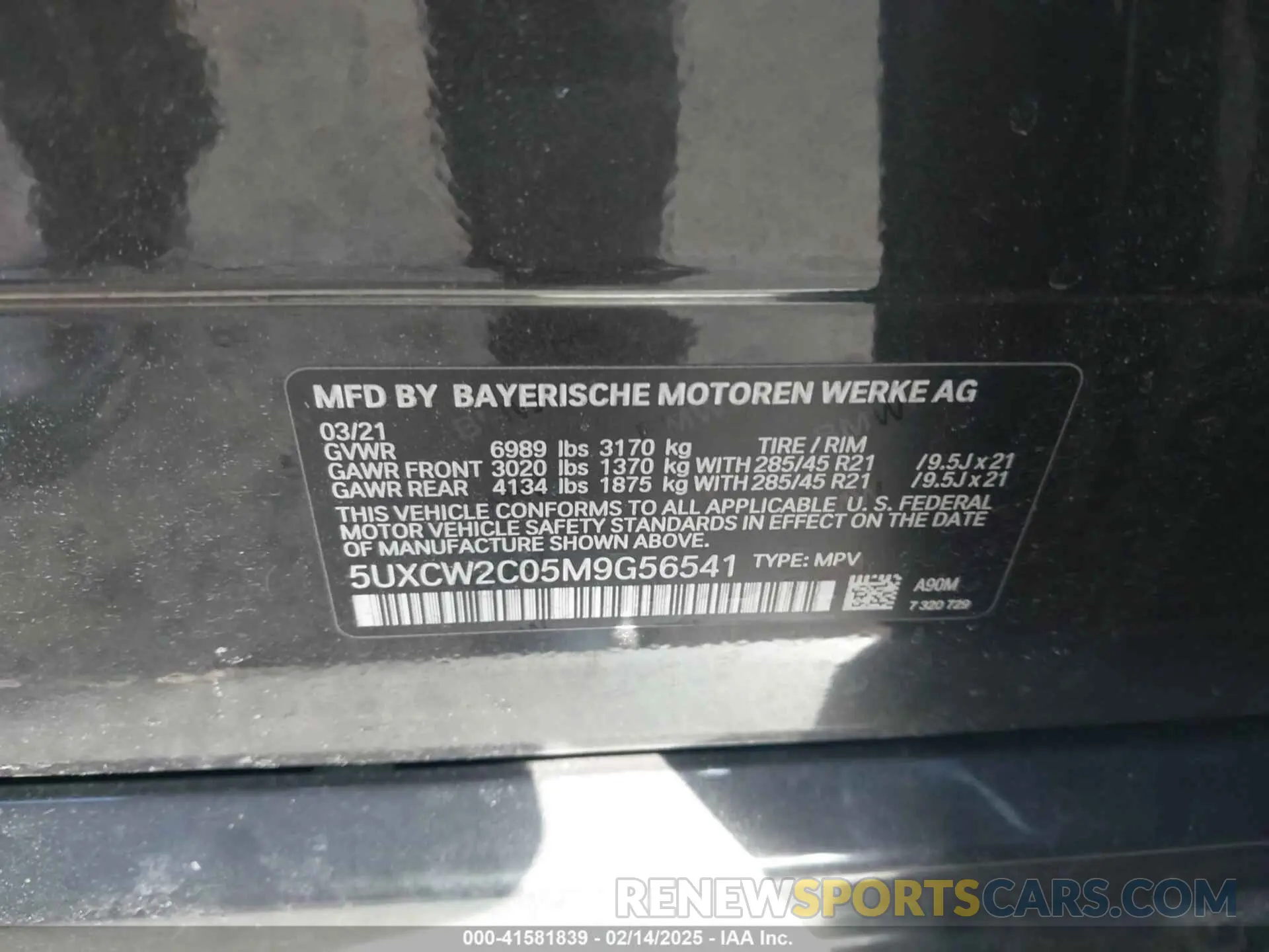 9 Photograph of a damaged car 5UXCW2C05M9G56541 BMW X7 2021