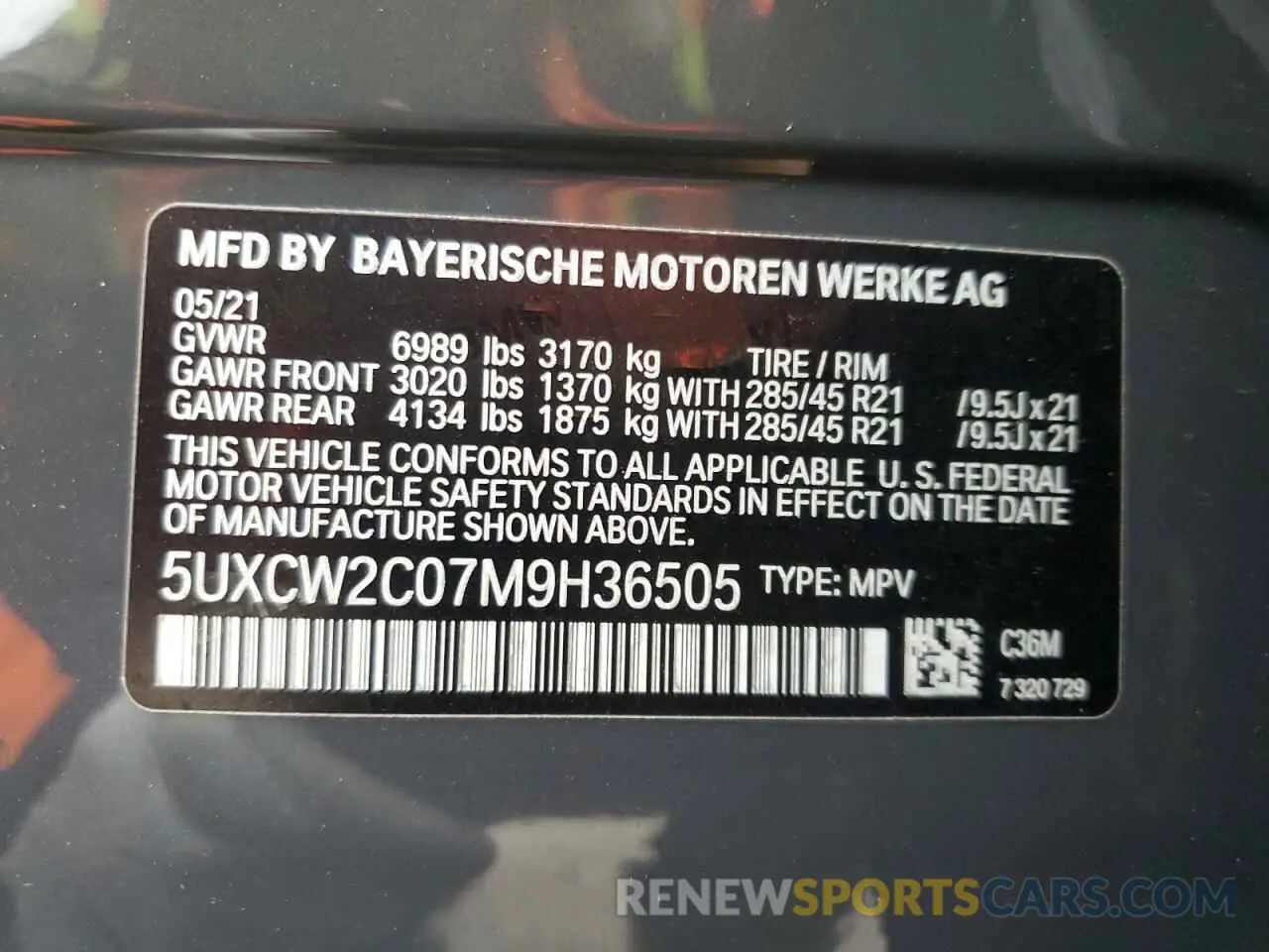 13 Photograph of a damaged car 5UXCW2C07M9H36505 BMW X7 2021