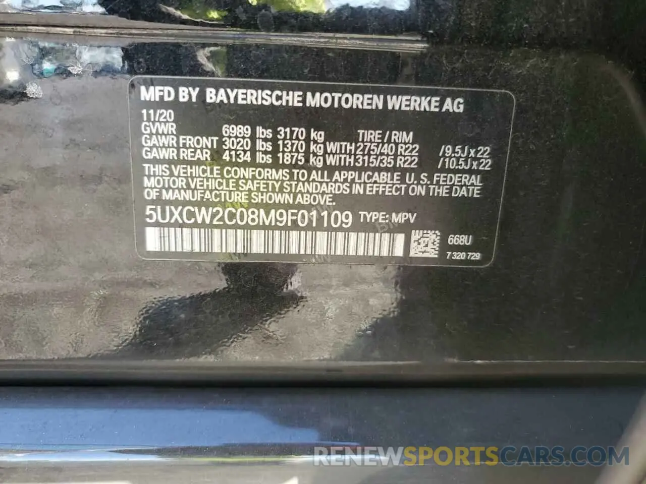 13 Photograph of a damaged car 5UXCW2C08M9F01109 BMW X7 2021