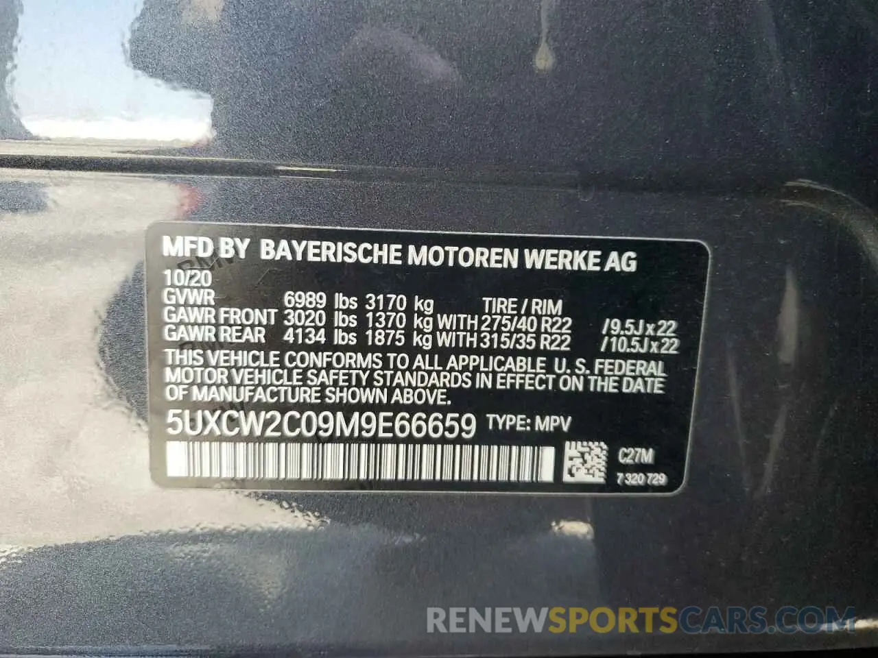 13 Photograph of a damaged car 5UXCW2C09M9E66659 BMW X7 2021