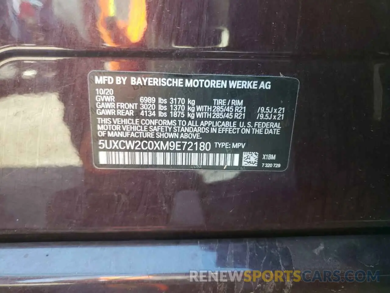 13 Photograph of a damaged car 5UXCW2C0XM9E72180 BMW X7 2021