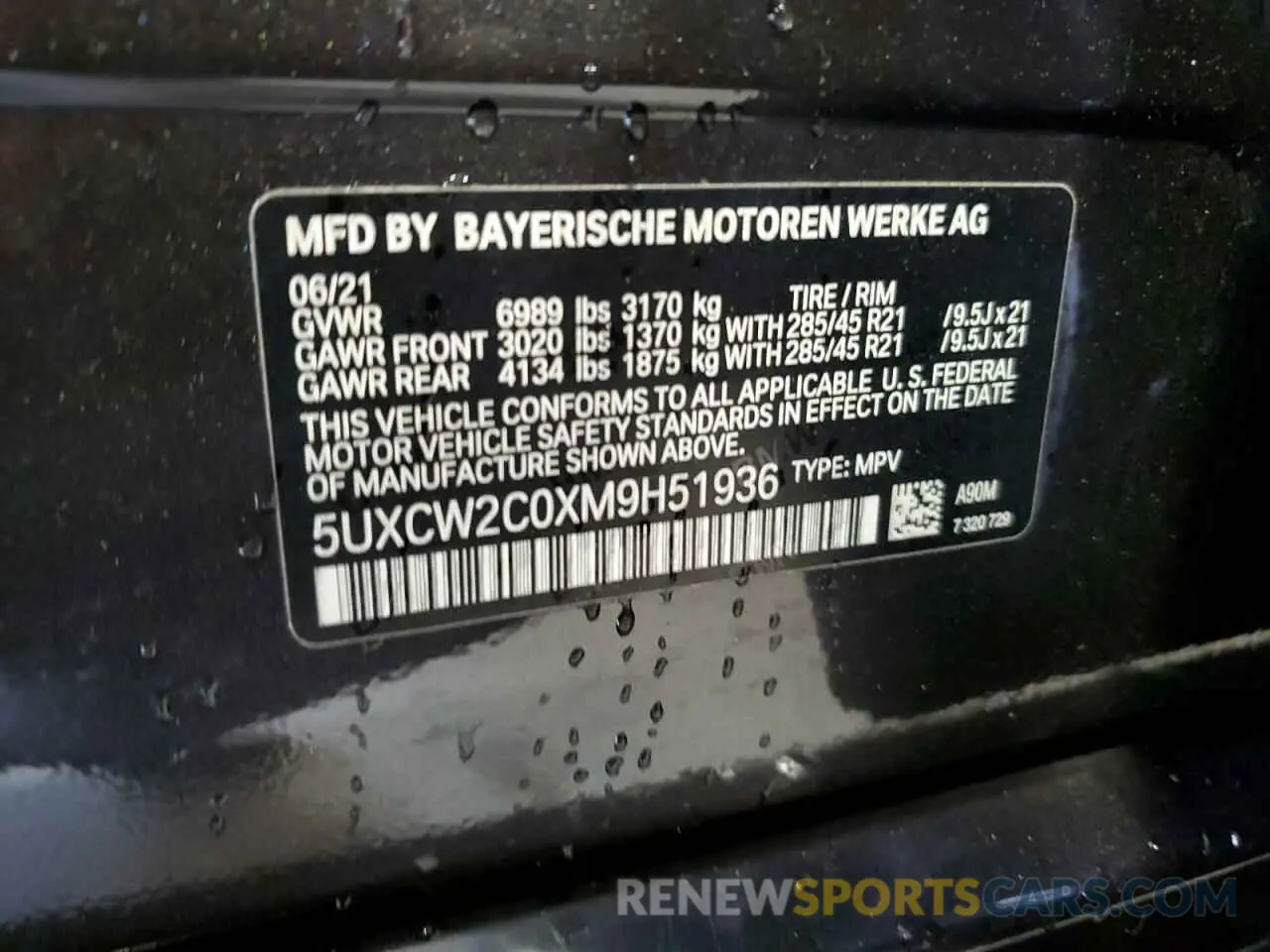 15 Photograph of a damaged car 5UXCW2C0XM9H51936 BMW X7 2021