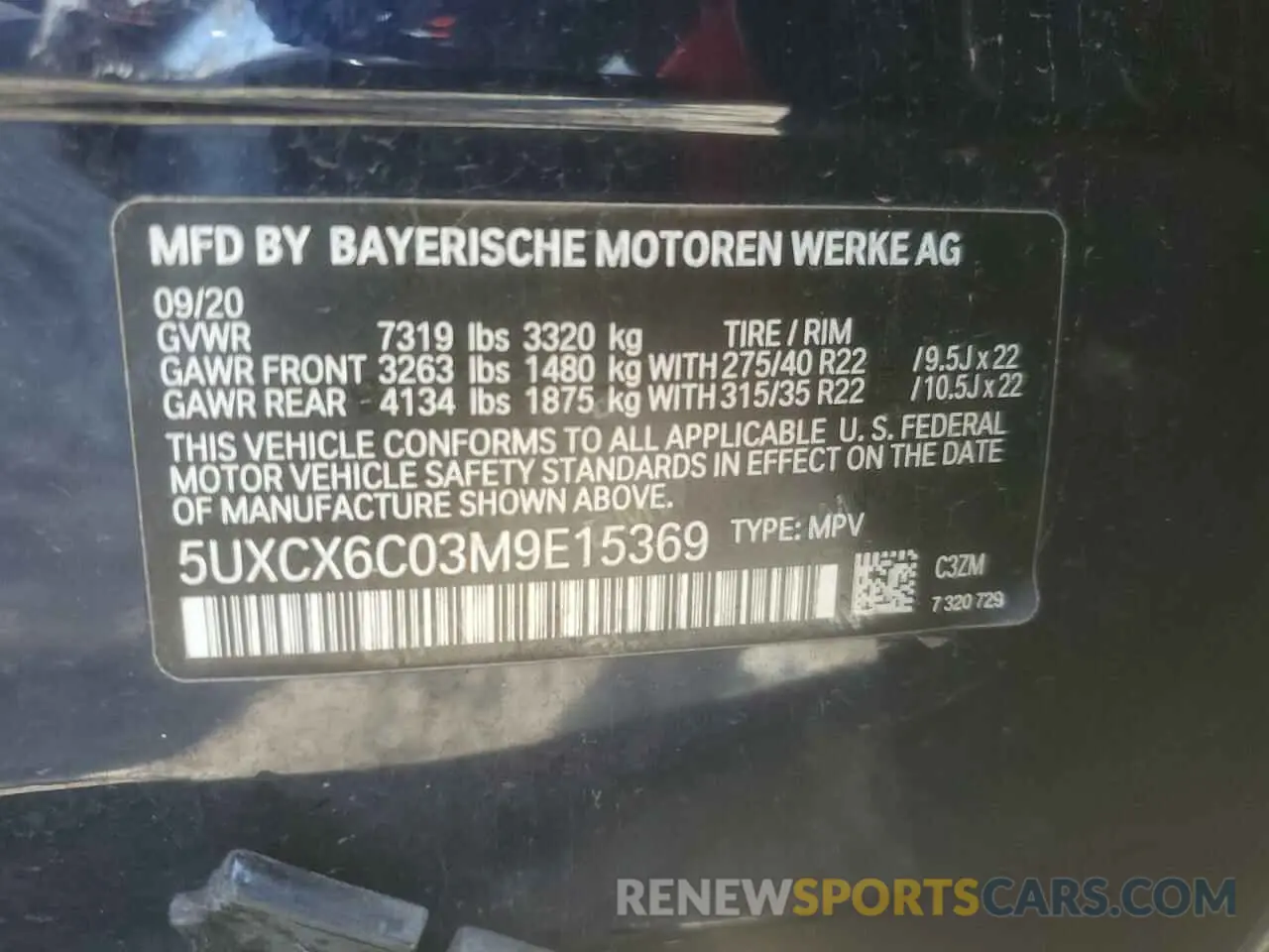 14 Photograph of a damaged car 5UXCX6C03M9E15369 BMW X7 2021