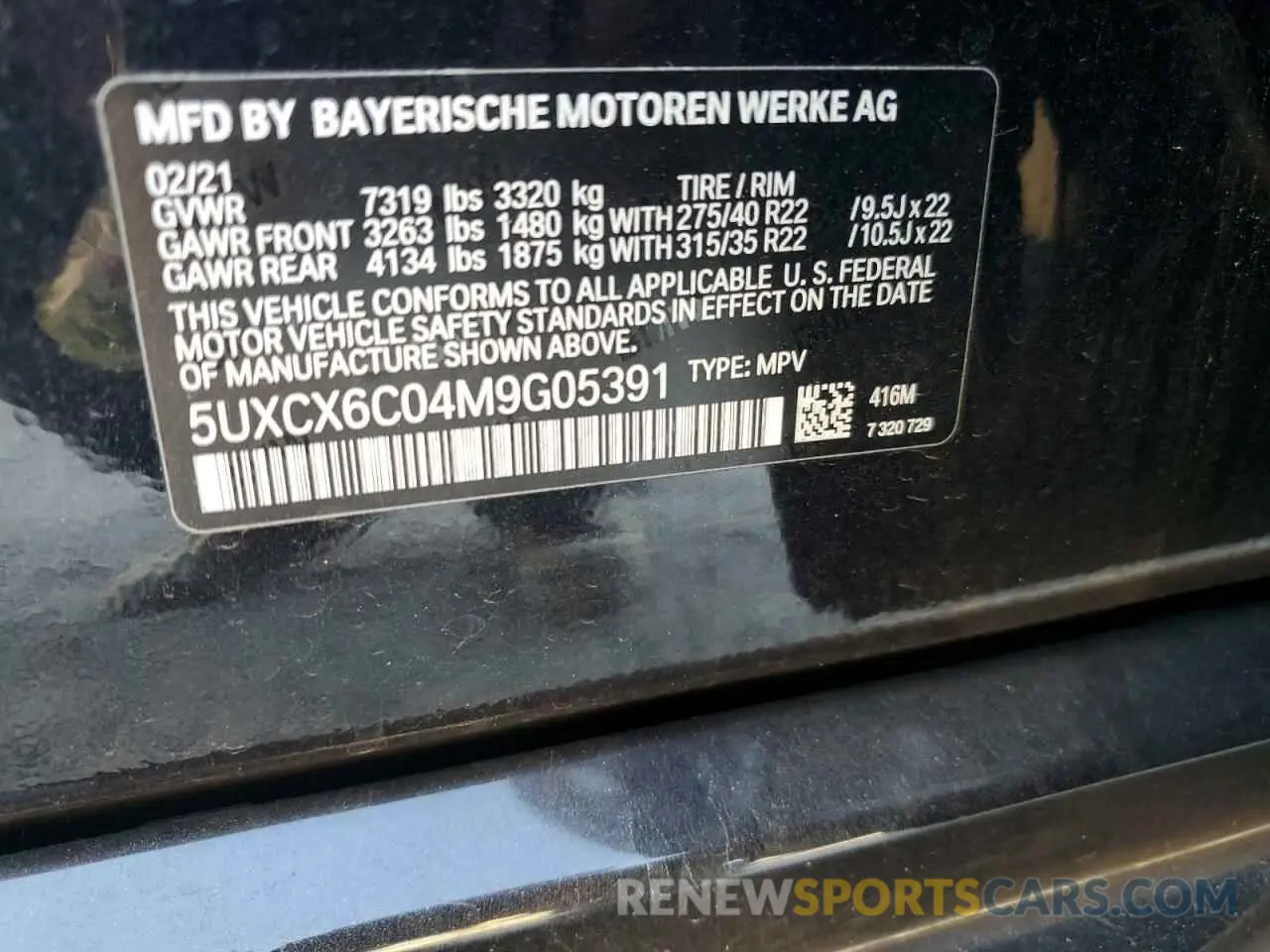 14 Photograph of a damaged car 5UXCX6C04M9G05391 BMW X7 2021